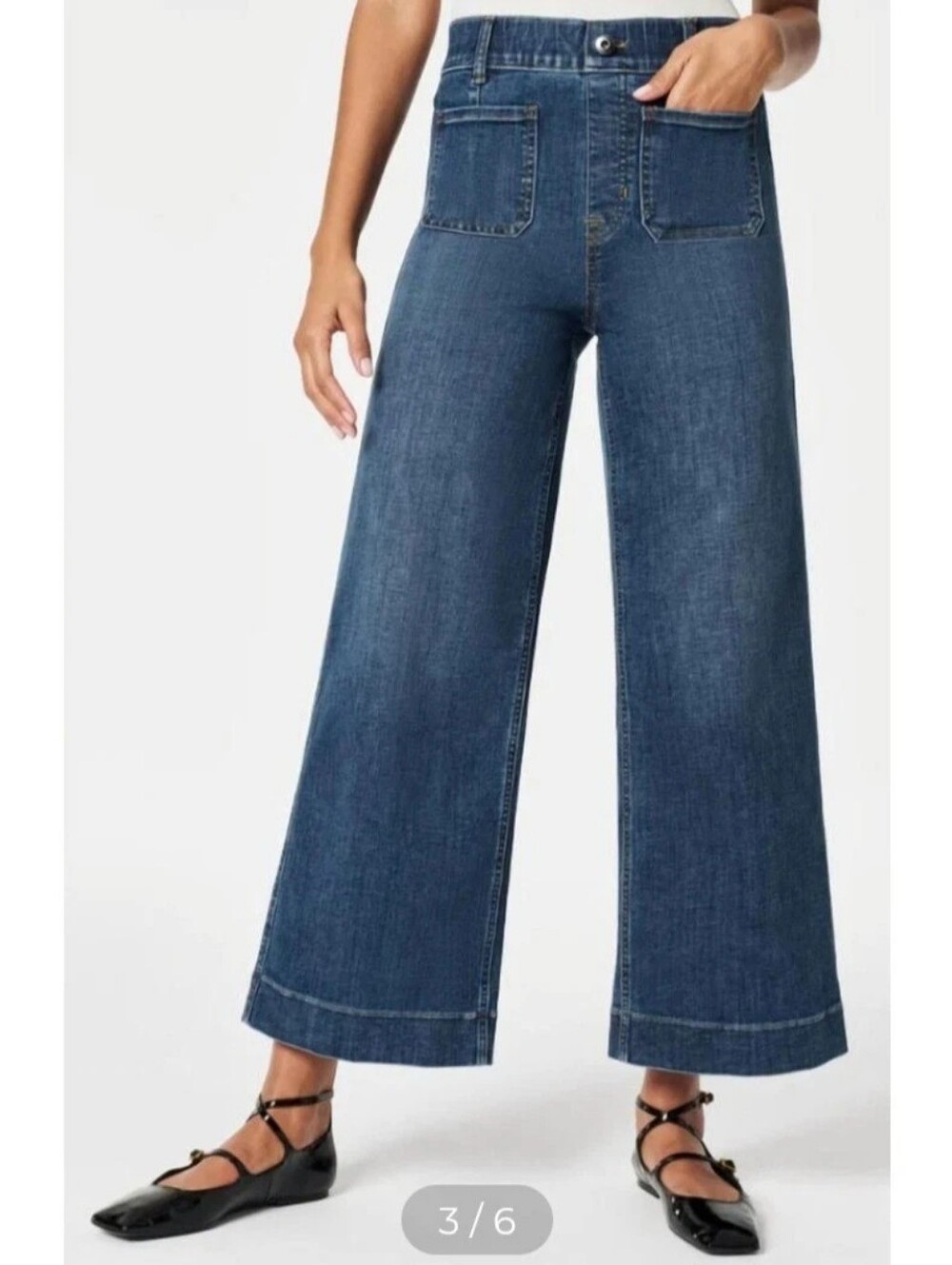 SPANX Blue Wide Leg Stretch Jeans-NWT